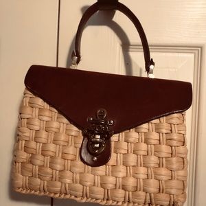 Vintage Aigner Straw Handbag